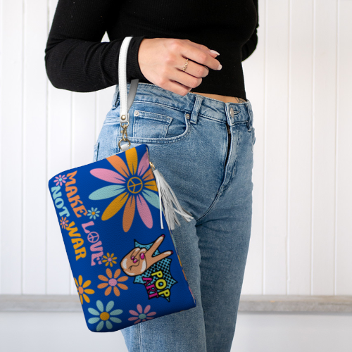 Printed Vegan Leather Bag - Pop Art Peace