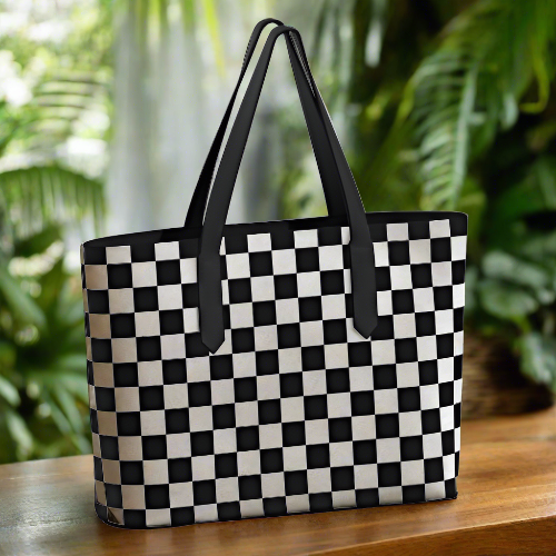 Printed Vegan Leather Tote - Vintage Marilyn