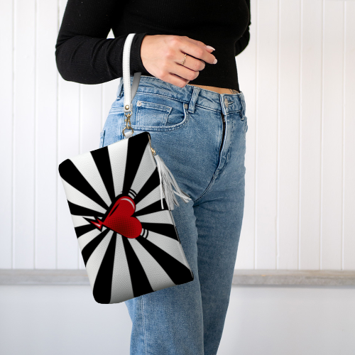 Printed Vegan Leather Bag - Pop Heart