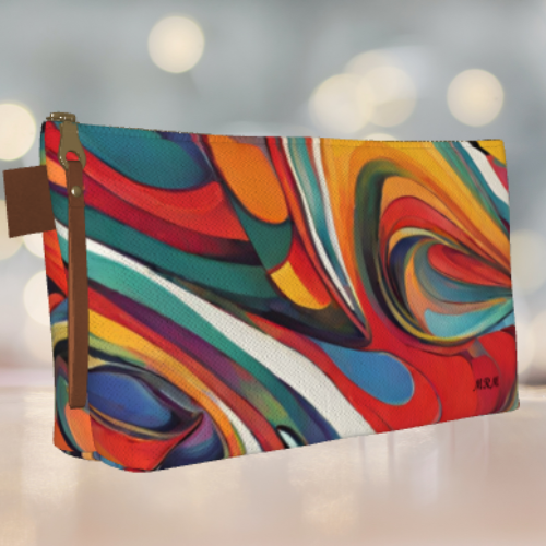 Canvas Makeup Bag - Swirls