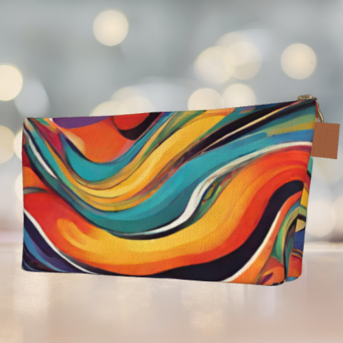 Canvas Makeup Bag - Swirls