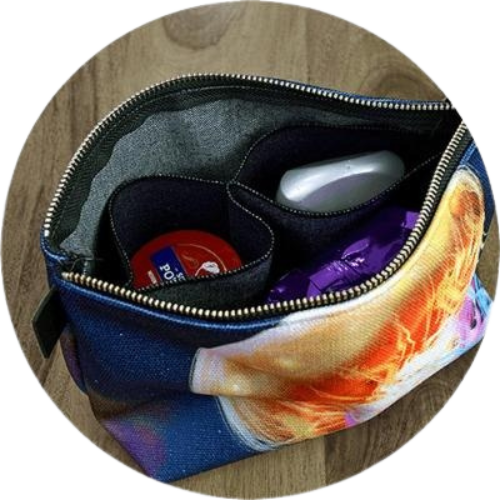 Canvas Makeup Bag - Swirls