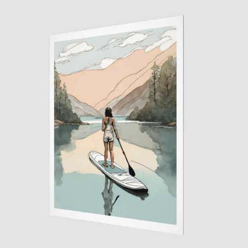 Digital Art Print - Paddle Boarder