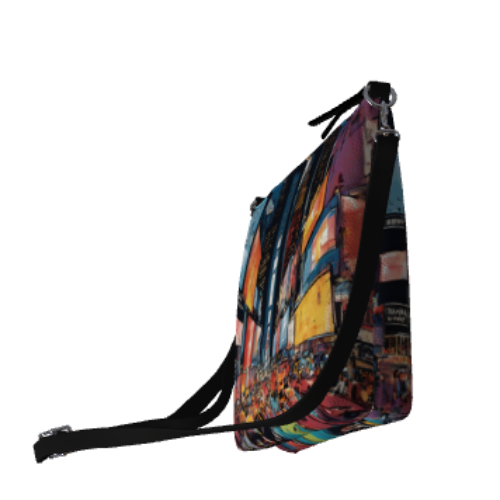 Printed Vegan Leather Crossbody - Times Square NYC (Landmark Collection)