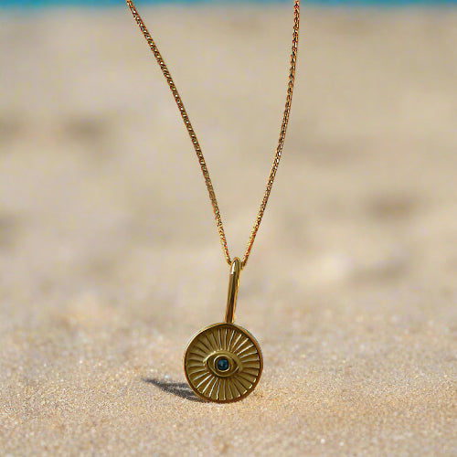 Namaste Gold Evil Eye Necklace