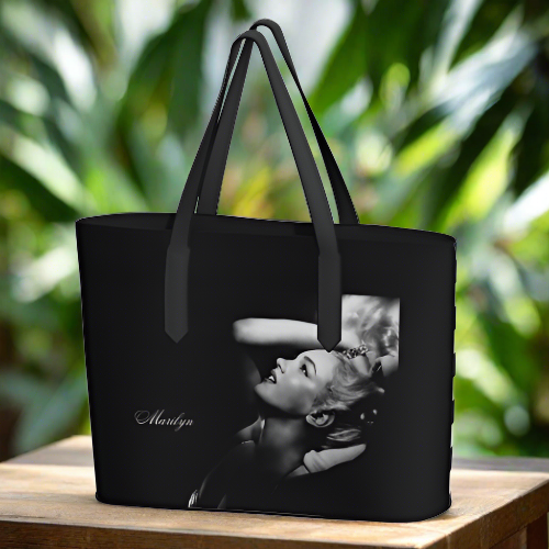 Printed Vegan Leather Tote - Vintage Marilyn