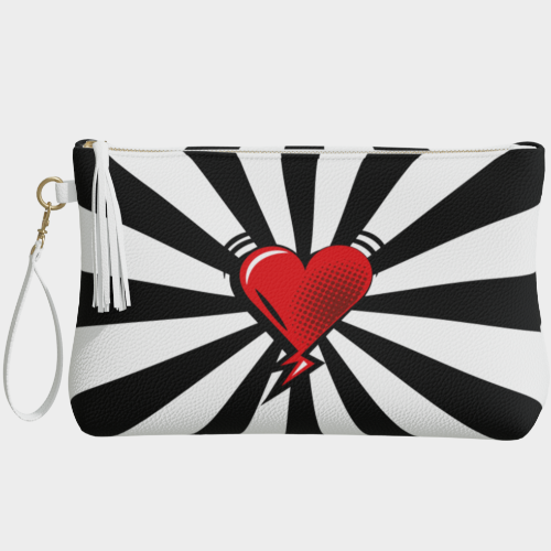 Printed Vegan Leather Bag - Pop Heart