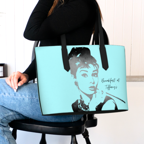 Printed Vegan Leather Tote - Breakfast at Tiffany's