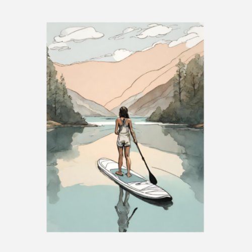 Digital Art Print - Paddle Boarder