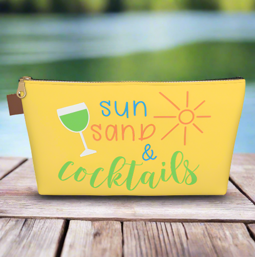 Canvas Makeup Bag - Sun, Sand & Cocktails